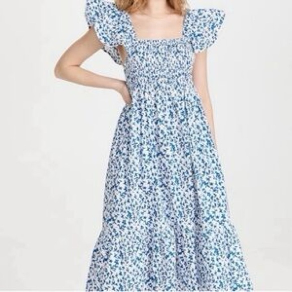 Blue and white maxi dress - size small